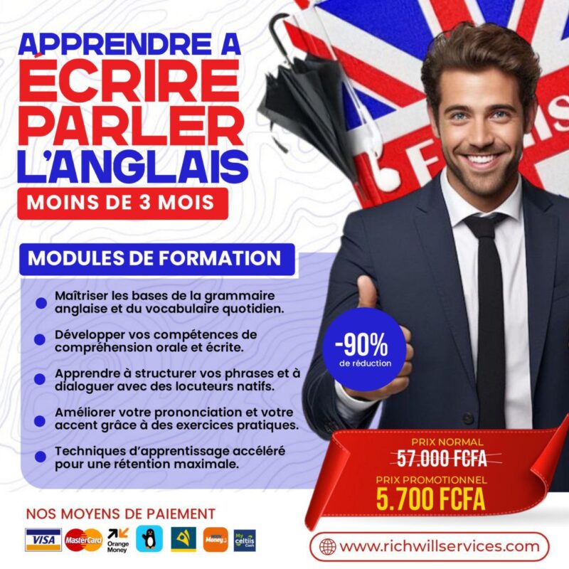 Formation : Apprendre à Écrire et Parler l'Anglais en Moins de 3 Mois